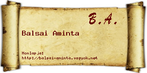 Balsai Aminta névjegykártya
